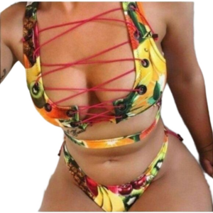 CUT-OUT fruit bikini sz large